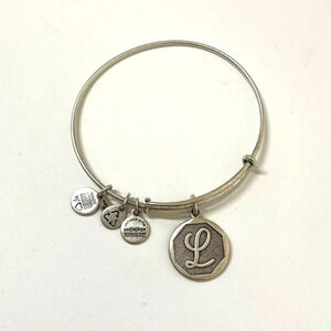 Alex and Ani + Energy Silver L Initial Bracelet